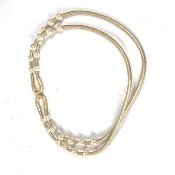 CHANEL 01C Faux pearl double belt Accessories belt Faux pearl Gold main image 7
